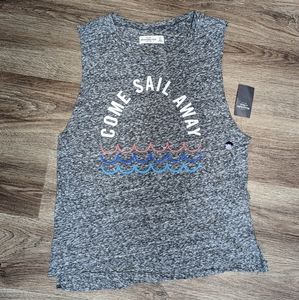 Abercrombie & Fitch XS Heathered Gray Come Sail Away tank